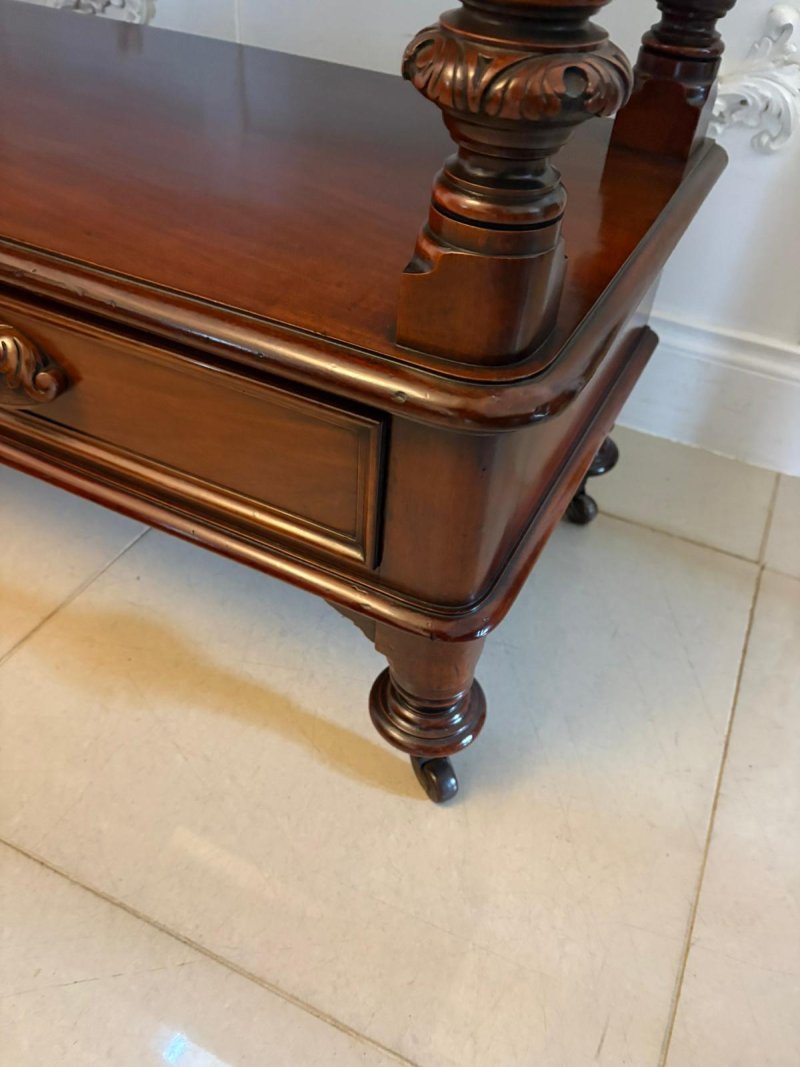 Antique English Victorian Mahogany Sideboard / Buffet Server Dumbwaiter with Gallery Back - Image 15